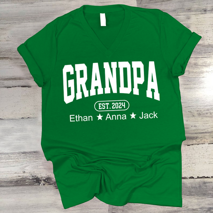 Personalized Dad Grandpa And Grandkids Father's Day Gift Shirt