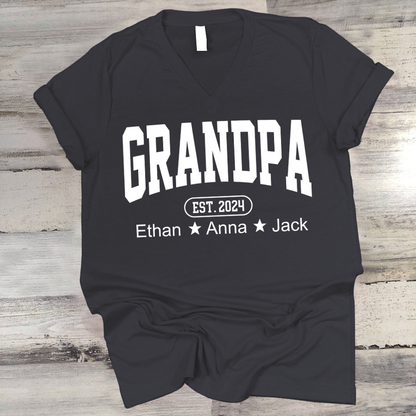 Personalized Dad Grandpa And Grandkids Father's Day Gift Shirt