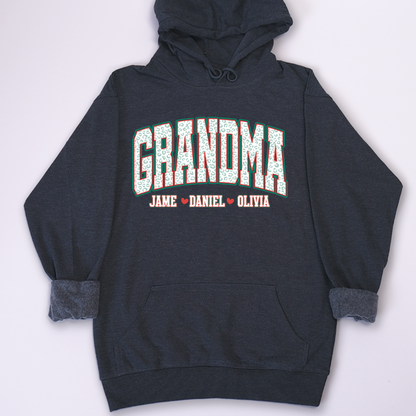Personalized Grandma and Grandkids Leopard Christmas Gift Shirt