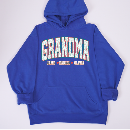 Personalized Grandma and Grandkids Leopard Christmas Gift Shirt