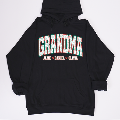 Personalized Grandma and Grandkids Leopard Christmas Gift Shirt
