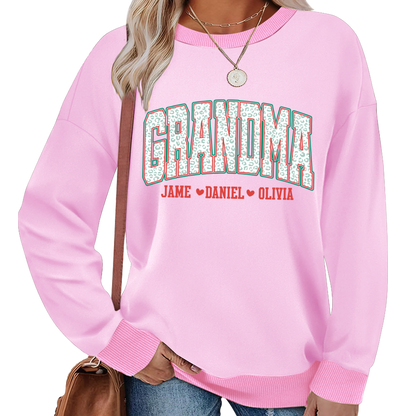 Personalized Grandma and Grandkids Leopard Christmas Gift Shirt