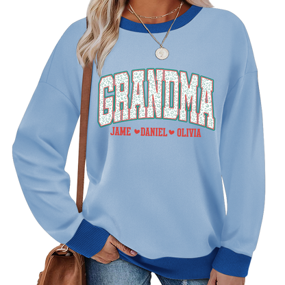 Personalized Grandma and Grandkids Leopard Christmas Gift Shirt
