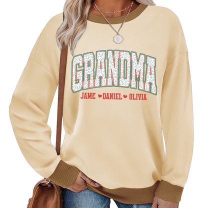 Personalized Grandma and Grandkids Leopard Christmas Gift Shirt