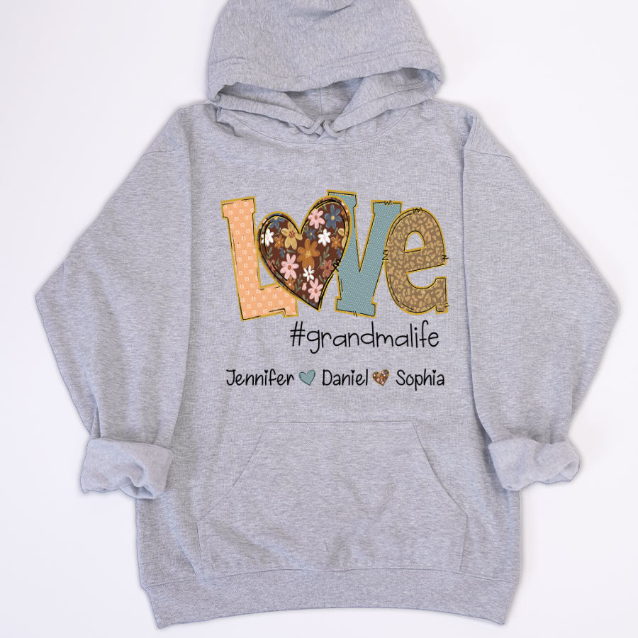 Personalized Love Grandma, Fall Color Grankids Custom Name
