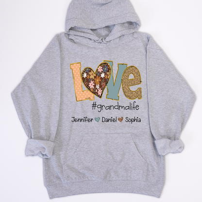 Personalized Love Grandma, Fall Color Grankids Custom Name