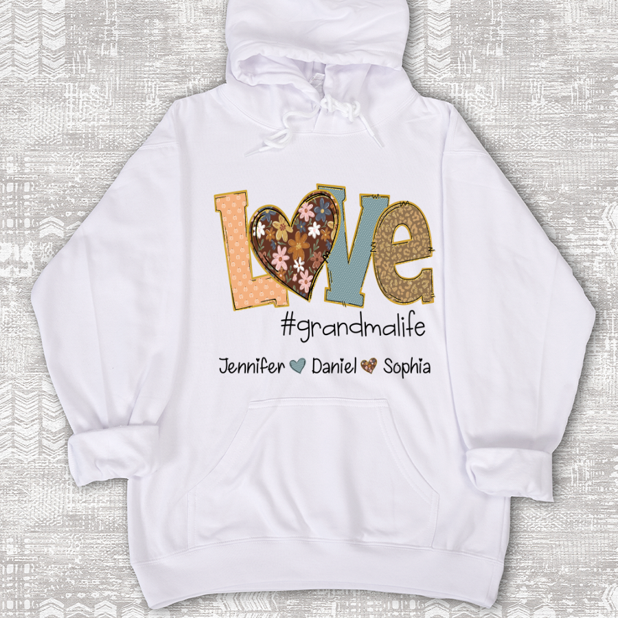 Personalized Love Grandma, Fall Color Grankids Custom Name