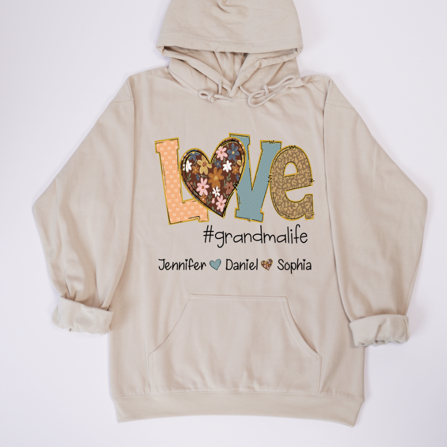 Personalized Love Grandma, Fall Color Grankids Custom Name