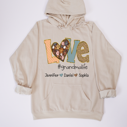 Personalized Love Grandma, Fall Color Grankids Custom Name