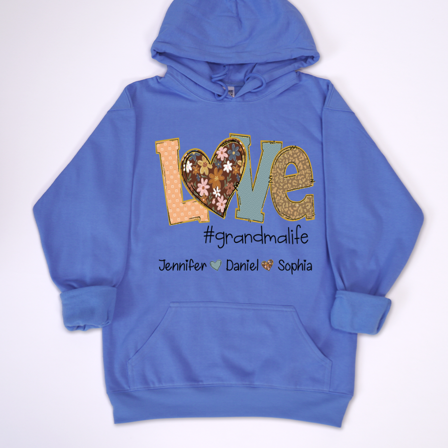 Personalized Love Grandma, Fall Color Grankids Custom Name