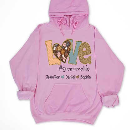 Personalized Love Grandma, Fall Color Grankids Custom Name