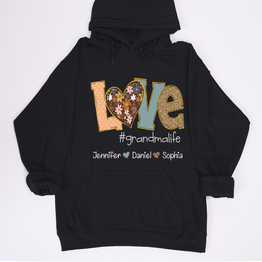 Personalized Love Grandma, Fall Color Grankids Custom Name