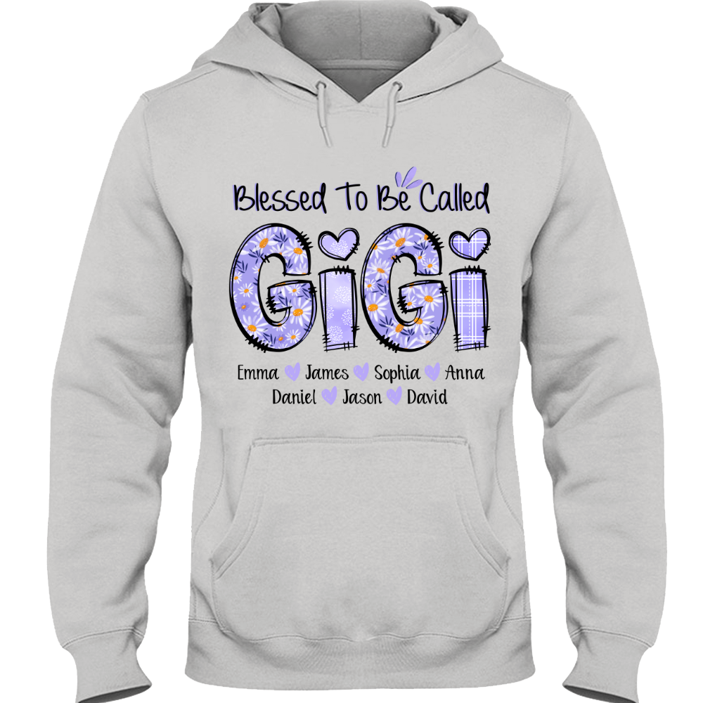 Personalized Blessed To Be Called Gigi Purple With Kids TH Hoodie