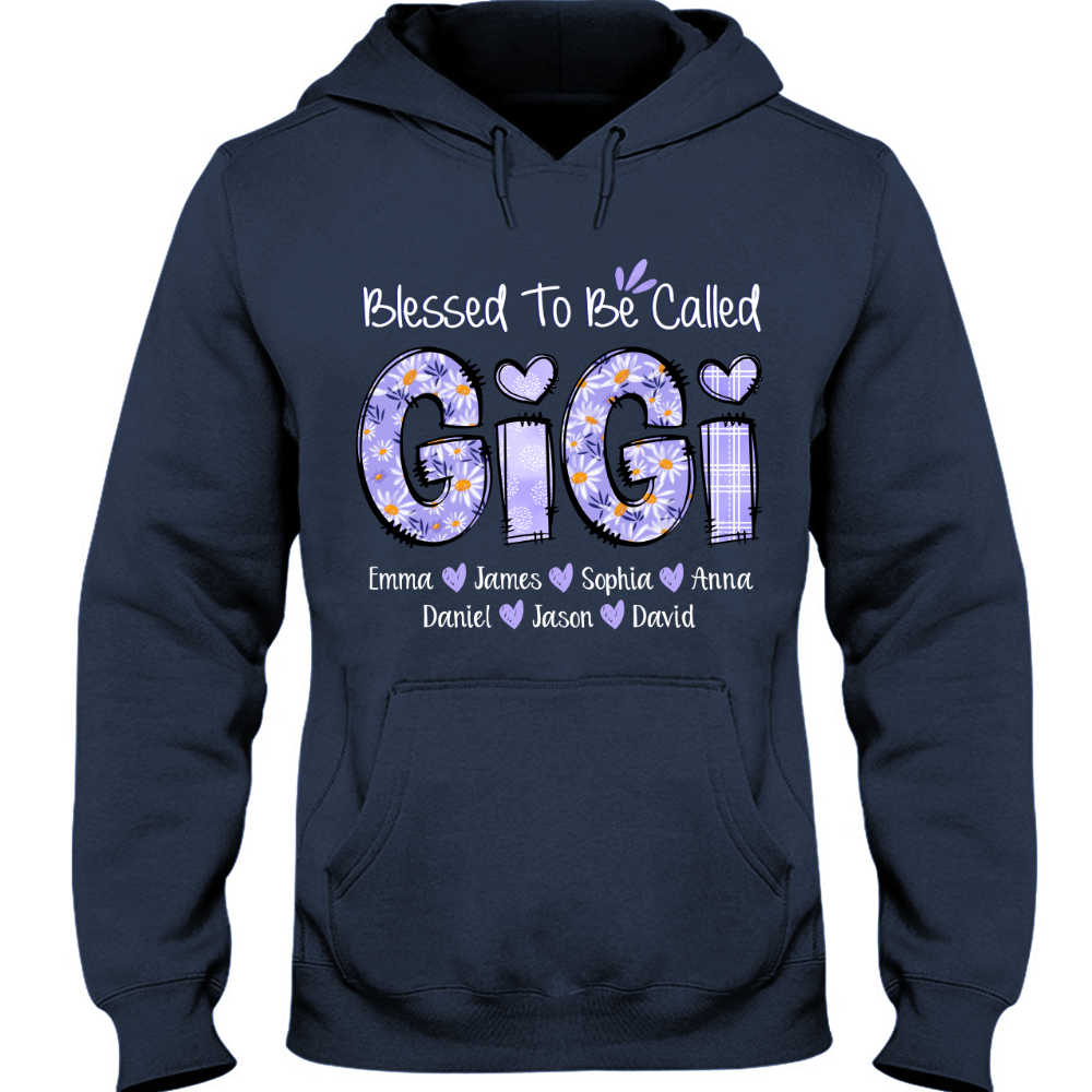 Personalized Blessed To Be Called Gigi Purple With Kids TH Hoodie