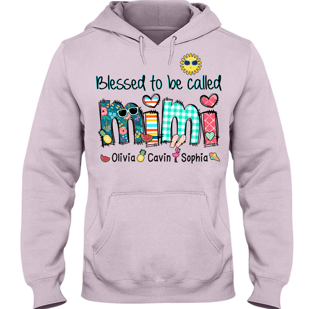 Personalized Blessed To Be Called Mimi Summer Doodle Shirt Hoodie