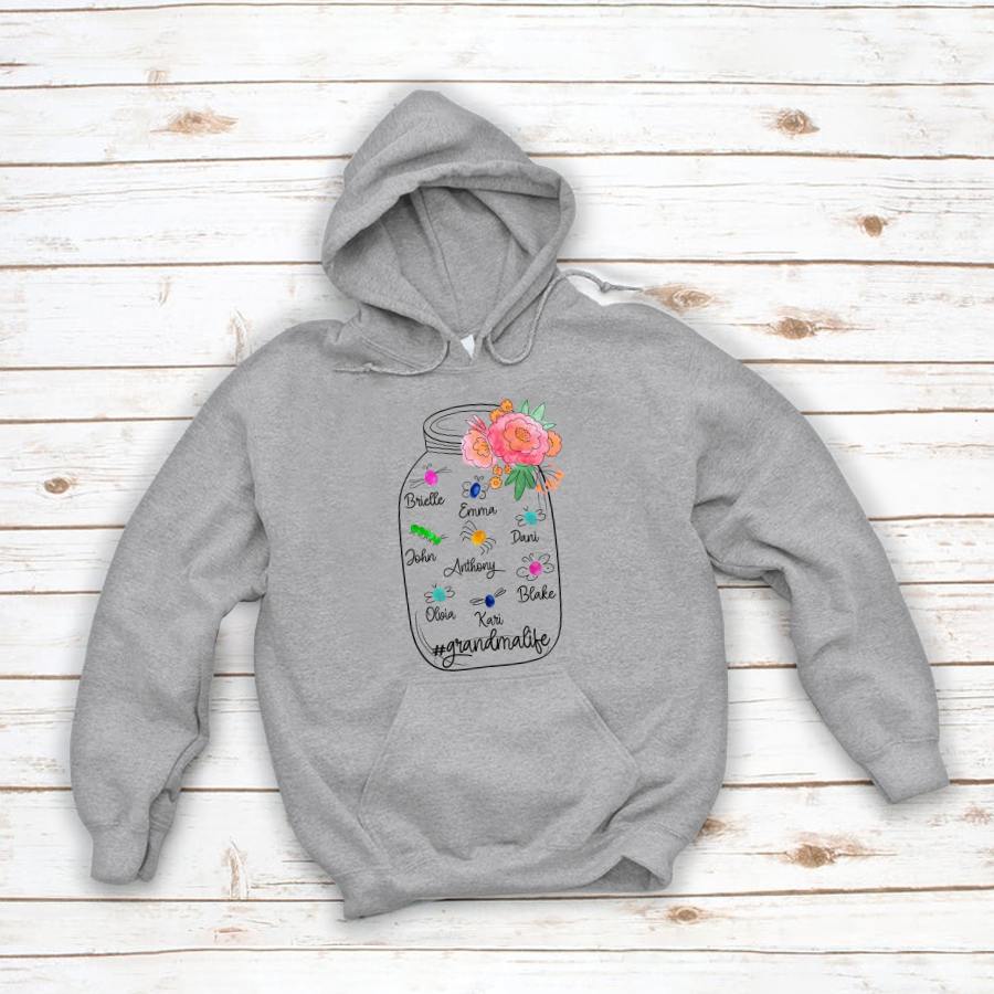 Personalized Bug Grandmlife Custom Names And Grandkids Mother's Day Hoodie