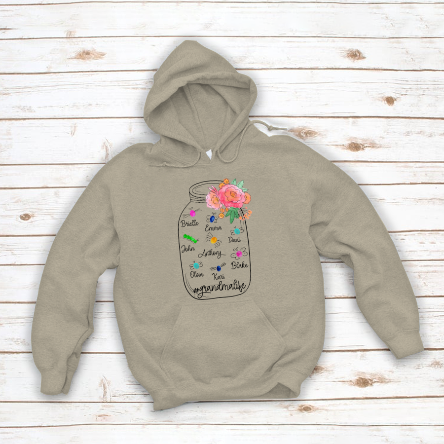 Personalized Bug Grandmlife Custom Names And Grandkids Mother's Day Hoodie