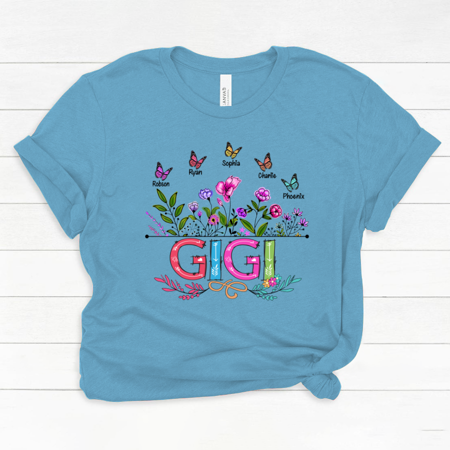 Personalized Gigi And Grandkids Butterfly Classic Canvas