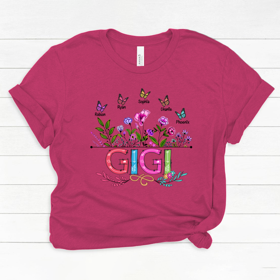 Personalized Gigi And Grandkids Butterfly Classic Canvas