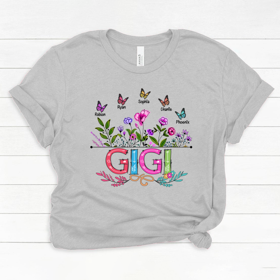Personalized Gigi And Grandkids Butterfly Classic Canvas