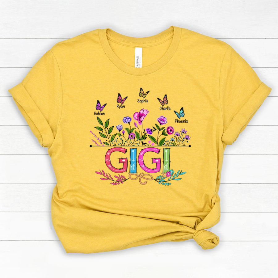 Personalized Gigi And Grandkids Butterfly Classic Canvas