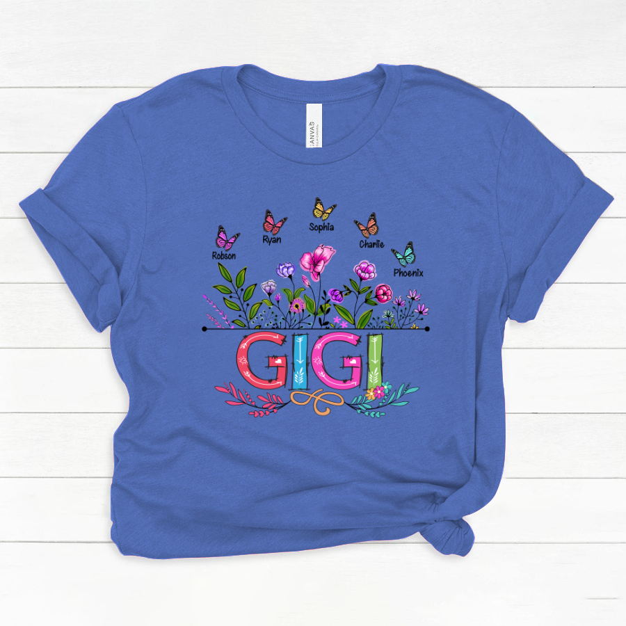 Personalized Gigi And Grandkids Butterfly Classic Canvas