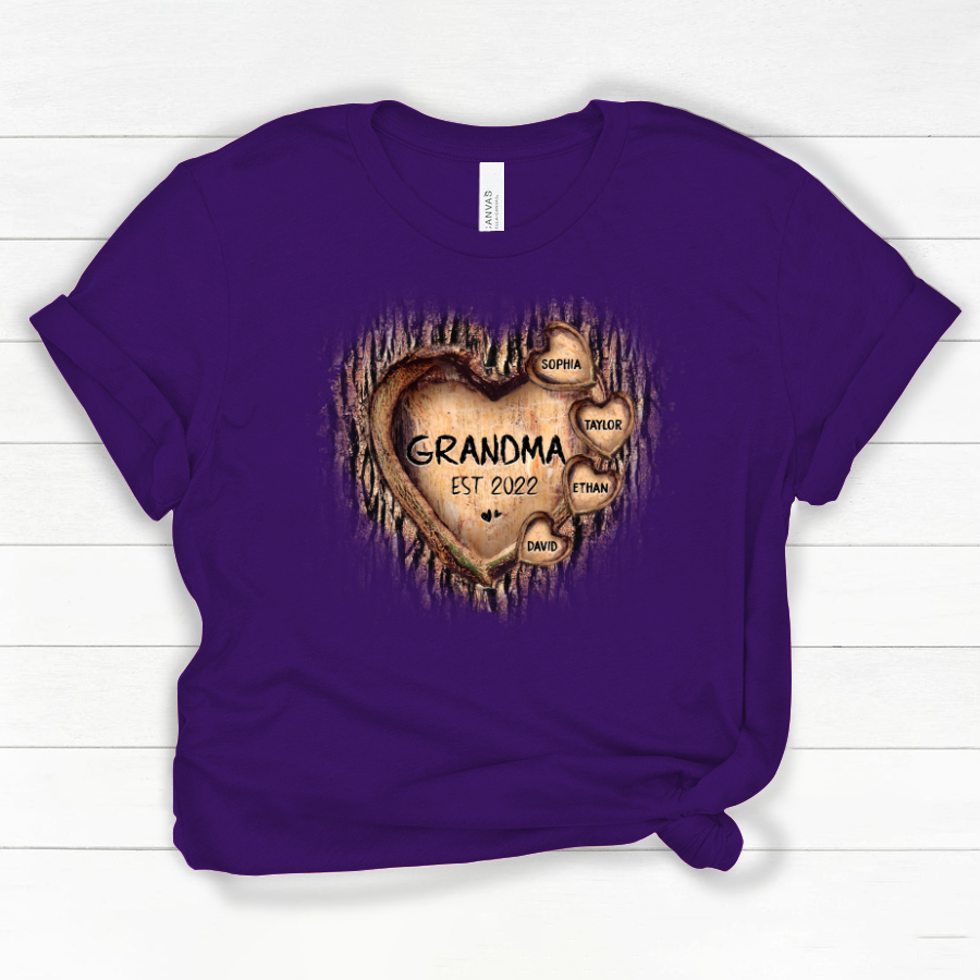 Personalized Grandma And Grandkids Hearts Tree New Classic Canvas