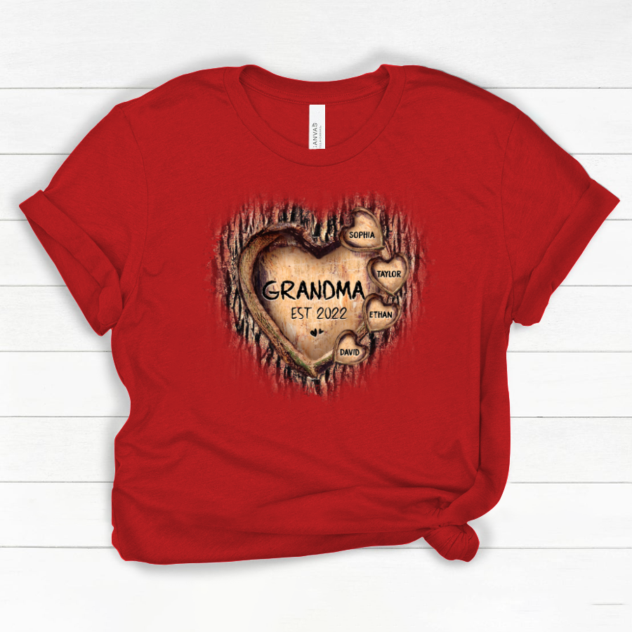 Personalized Grandma And Grandkids Hearts Tree New Classic Canvas