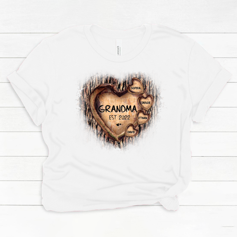 Personalized Grandma And Grandkids Hearts Tree New Classic Canvas