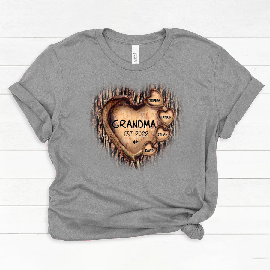 Personalized Grandma And Grandkids Hearts Tree New Classic Canvas