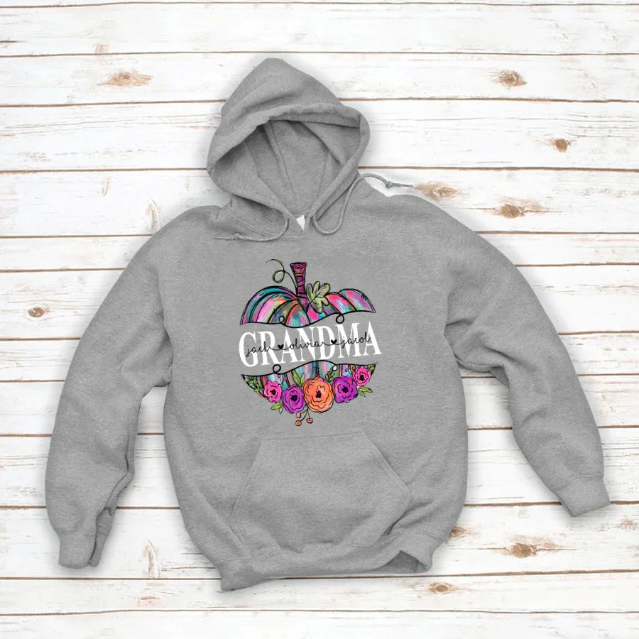 Personalized Grandma Painted Pumpkin 2022 Hoodie