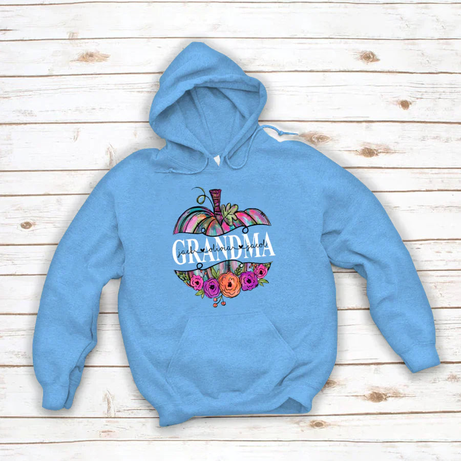 Personalized Grandma Painted Pumpkin 2022 Hoodie