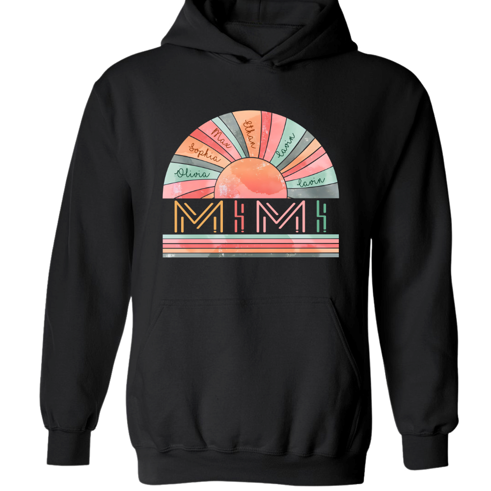 Personalized Grandma Summer Shirt, Custom Nickname Mimi, Mom, Nana Sun Summer Hoodie