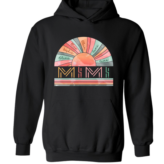 Personalized Grandma Summer Shirt, Custom Nickname Mimi, Mom, Nana Sun Summer Hoodie