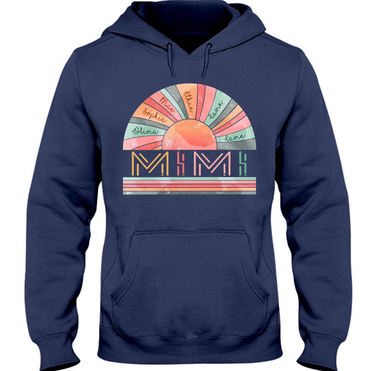 Personalized Grandma Summer Shirt, Custom Nickname Mimi, Mom, Nana Sun Summer Hoodie