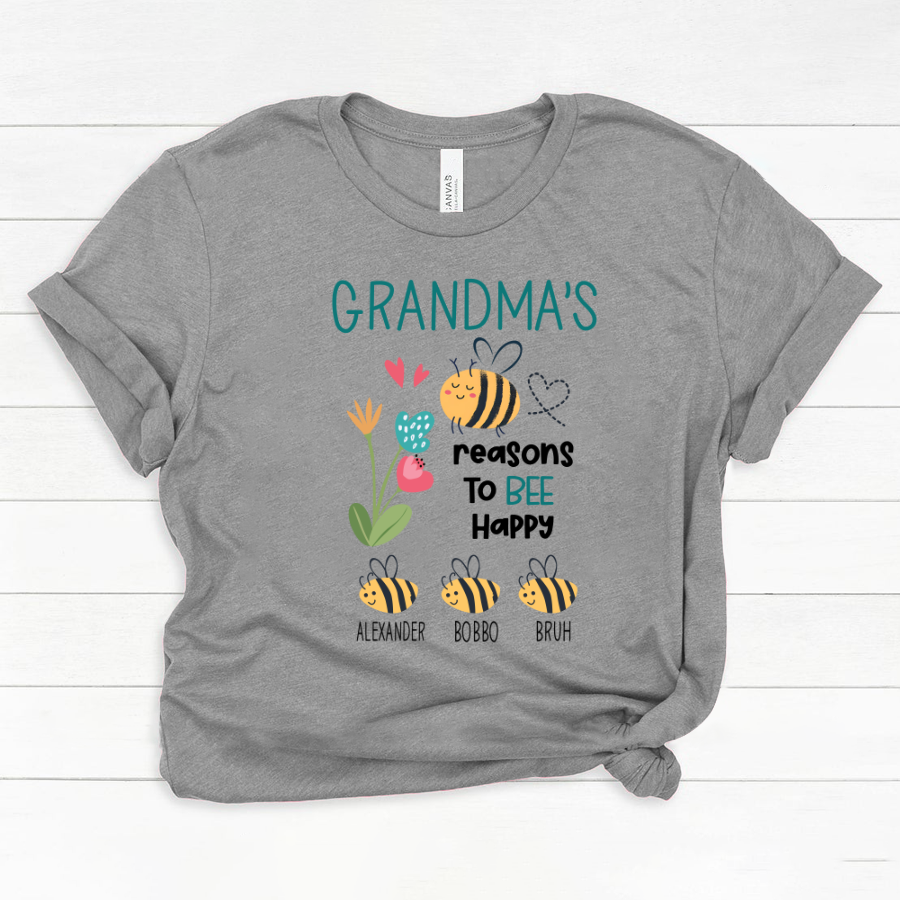 Personalized Grandma's reasons to bee happy and kids Classic Canvas