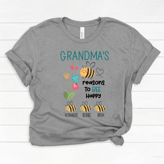 Personalized Grandma's reasons to bee happy and kids Classic Canvas