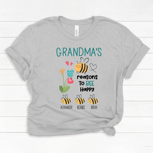 Personalized Grandma's reasons to bee happy and kids Classic Canvas