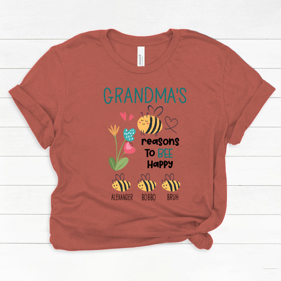 Personalized Grandma's reasons to bee happy and kids Classic Canvas