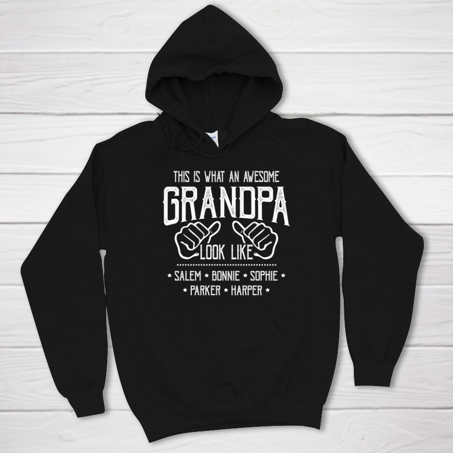 Personalized Grandpa And Grandkids This Is What An Grandpa Looks Like Hoodie