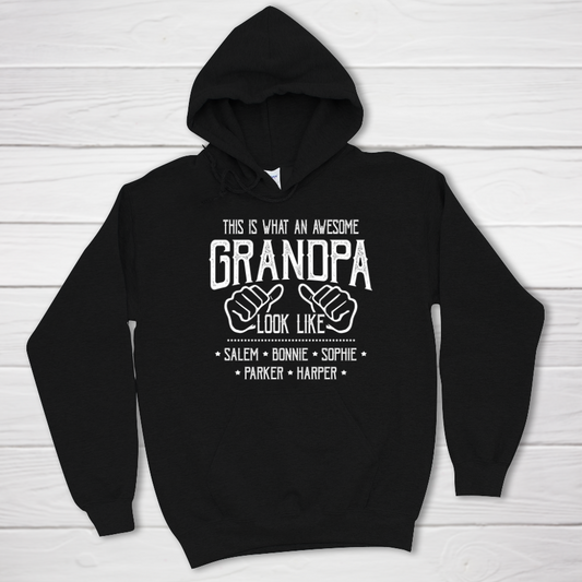 Personalized Grandpa And Grandkids This Is What An Grandpa Looks Like Hoodie