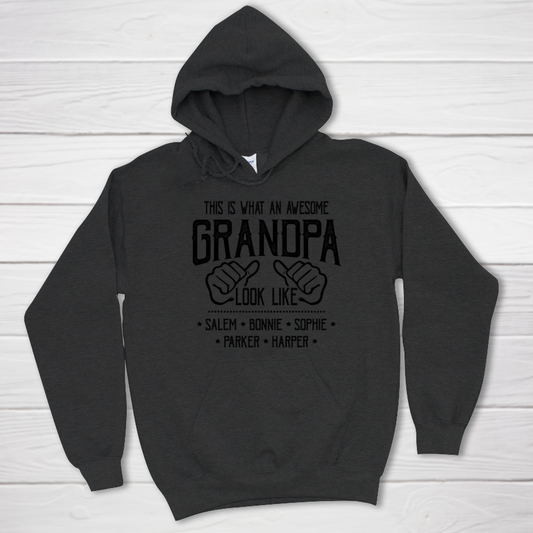 Personalized Grandpa And Grandkids This Is What An Grandpa Looks Like Hoodie