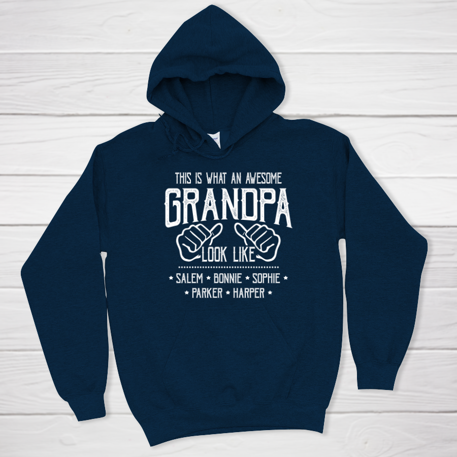 Personalized Grandpa And Grandkids This Is What An Grandpa Looks Like Hoodie
