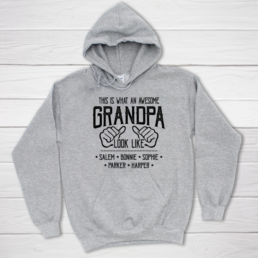 Personalized Grandpa And Grandkids This Is What An Grandpa Looks Like Hoodie