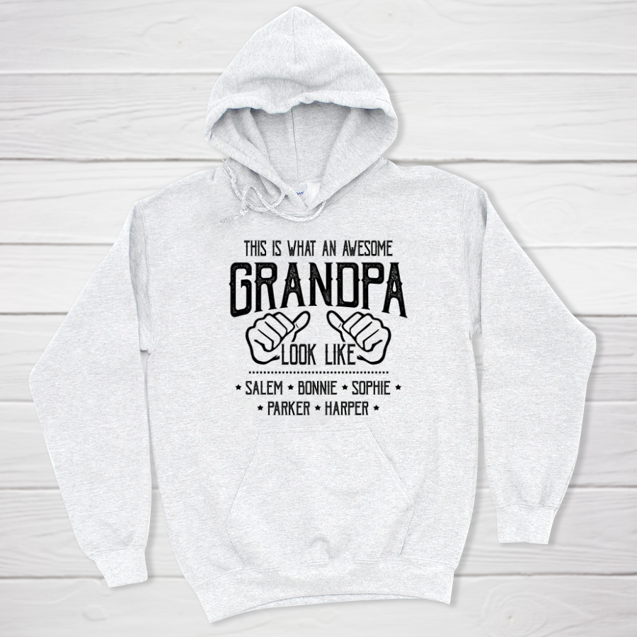 Personalized Grandpa And Grandkids This Is What An Grandpa Looks Like Hoodie