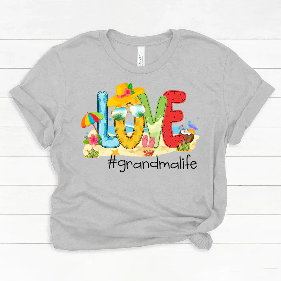 Personalized Love Beach Summer Grandma Life Classic Canvas
