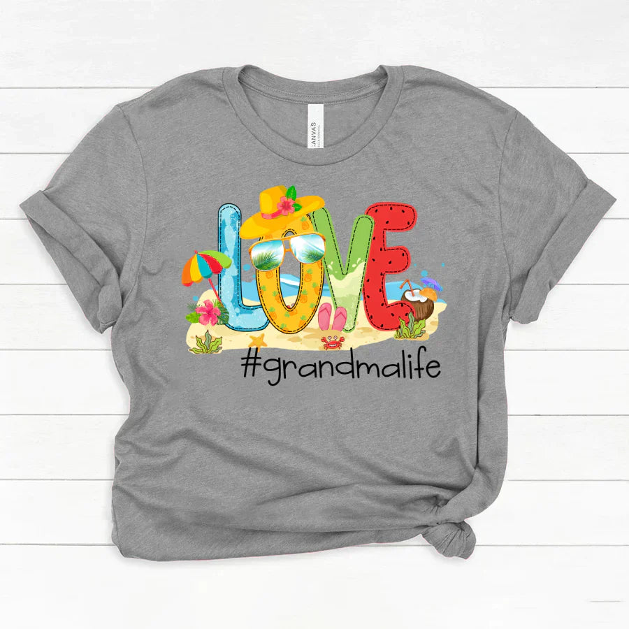 Personalized Love Beach Summer Grandma Life Classic Canvas