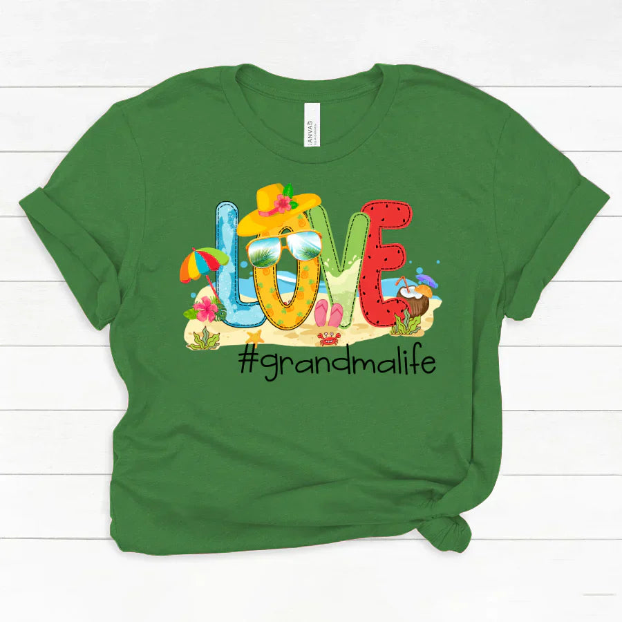 Personalized Love Beach Summer Grandma Life Classic Canvas