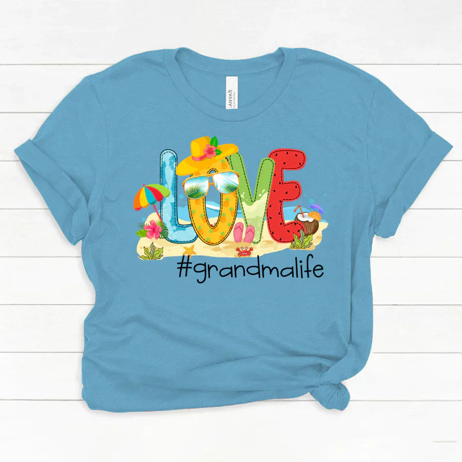 Personalized Love Beach Summer Grandma Life Classic Canvas