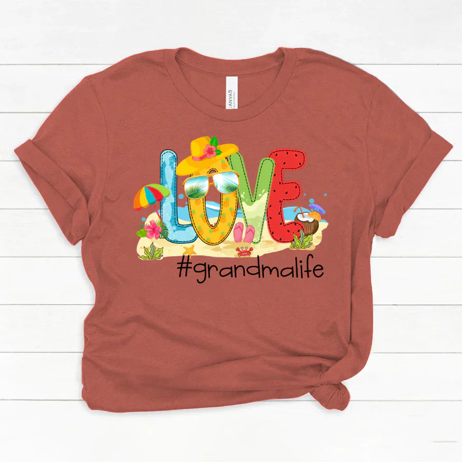 Personalized Love Beach Summer Grandma Life Classic Canvas